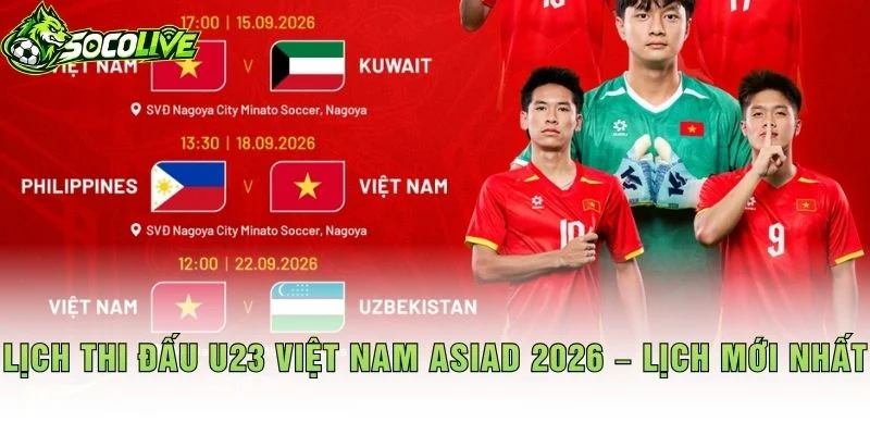 Lịch Thi Đấu U23 Việt Nam ASIAD 2026 – Lịch Mới Nhất